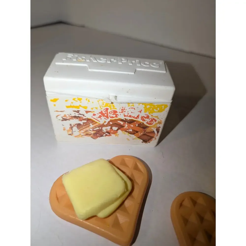 Vintage 1987 Fisher Price Fun Food Rare Magic Syrup Pitcher Waffles Butter Box